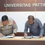 Unpatti dan Polda Maluku Teken Perjanjian Kerja Sama