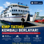 KMP Tatihu Kembali Berlayar, Perumda Panca Karya Perkuat Layanan Penyeberangan Hunimua–Waipirit