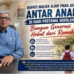 Bupati Malra Ajak Para Ayah Antar Anak di Hari Pertama Sekolah, Bangun Generasi Hebat dari Rumah