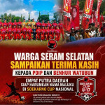 Warga Seram Selatan Sampaikan Terima Kasih kepada PDIP dan Benhur Watubun, Empat Putra Daerah Siap Harumkan Nama Maluku di Soekarno Cup Nasional