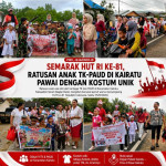 Semarak HUT RI ke-81, Ratusan Anak TK-Paud di Kairatu Pawai dengan Kostum Unik